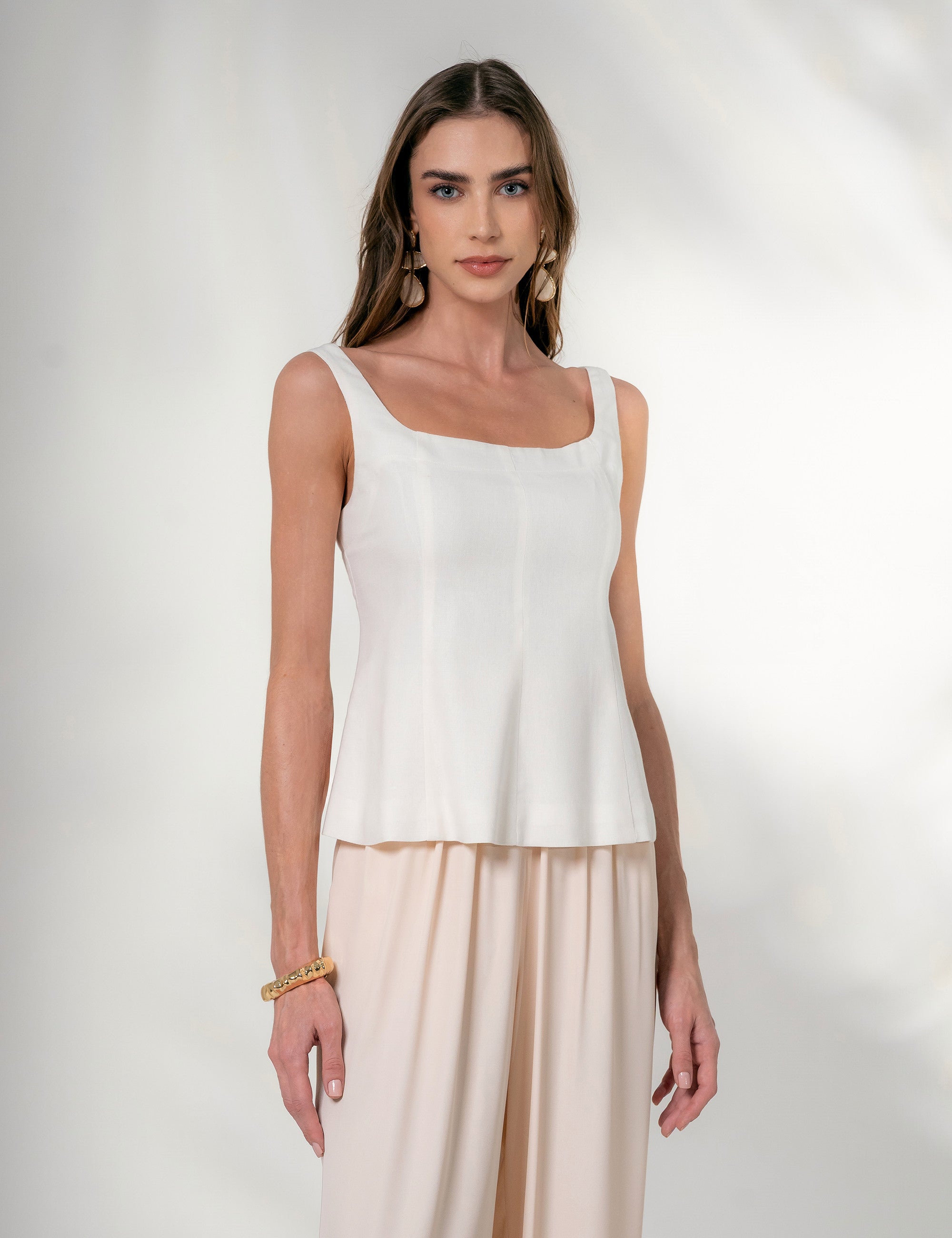 BLUSA CLARICE VISCOLINHO OFF WHITE