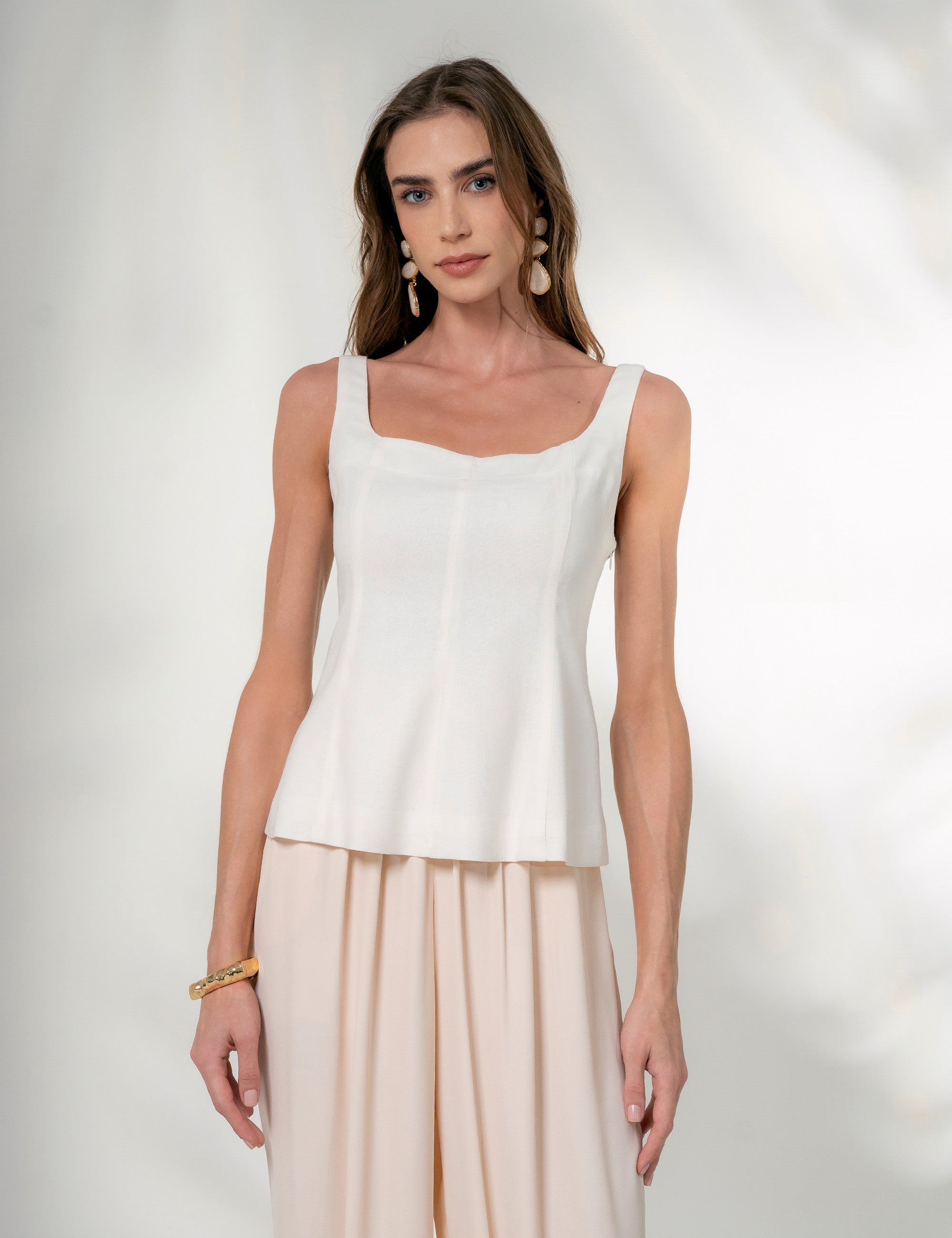 BLUSA CLARICE VISCOLINHO OFF WHITE